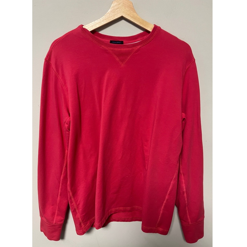 Patrick Assaraf Sweatshirt Mens S Dark Pink Pima Cotton Spandex Pullover